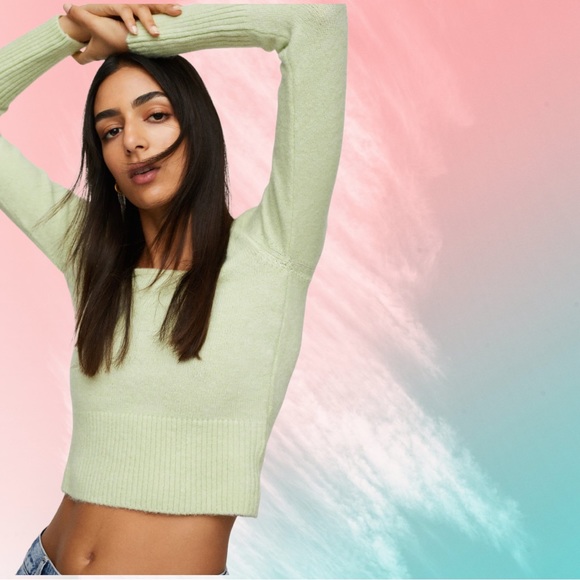 Crop Sweater-Mango - Picture 3 of 7